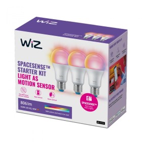 3 Becuri LED RGB inteligente WiZ Connected Colors A60, Wi-Fi, E27, ...