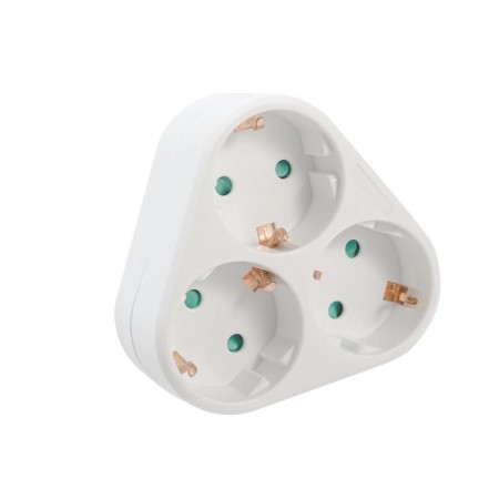 Triplu Stecher SPACER, Schuko, max 3500W, 16A, protectie copii, 3 p...