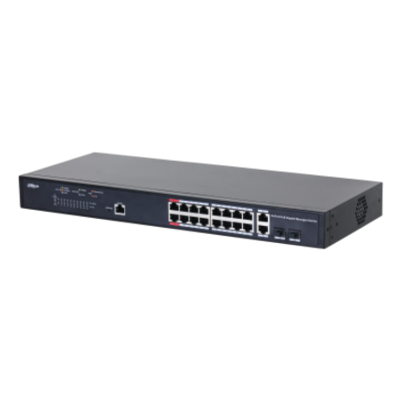 Dahua Managed Switch 18 porturi, 16 porturi POE, Gigabit, Port 1-16...