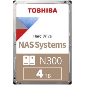 HDD NAS TOSHIBA N300 4TB CMR, 3.5'', 512MB, 7200RPM, SATA, TBW: 180...