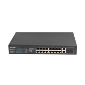 Switch 16x 100 Mb PoE+ / 2x 1 Gb / 1x SFP, fara management, rack 10...