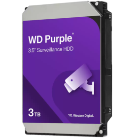HDD Video Surveillance WD Purple 3TB CMR, 3.5'', 128MB, SATA, TBW: ...