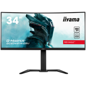 IIYAMA Monitor GCB3481WQSU-B1 Gaming 34" VA Curved 3440 x 1440 @180Hz  21:9 420 cd/m² 4000:1 0.4ms 2xHDMI USB Hub height, tilt