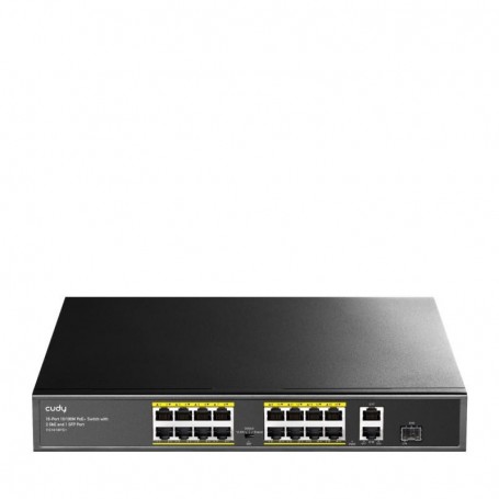 CUDY 16-Port 10/100M PoE+ Switch 2 Gigab