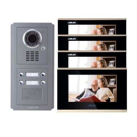 LeelenVideointerfon IP LEELEN 4 familii cu cititor de card