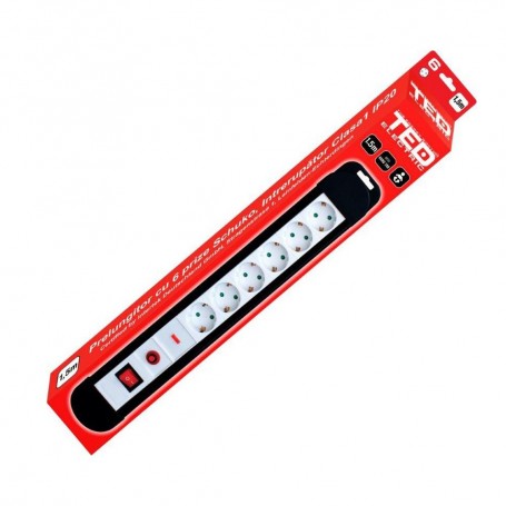 TEDPRELUNGITOR CU PROTECTIE 1.5M 6 PRIZE SCHUKO DZ086782 TED ELECTRIC