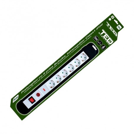 TEDPRELUNGITOR CU PROTECTIE 5M 6 PRIZE SCHUKO DZ085421 TED ELECTRIC