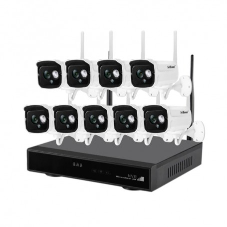 Sisteme de supraveghere SISTEM SUPRAVEGHERE VIDEO IP WIRELESS NVR 9 CAMERE SH024 SRICAM NVS002 Sricam