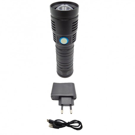 Iluminat Lanterna metalica led 3 acumulatori litiu L18650 TED