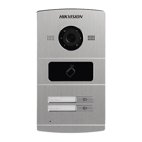 Panou exterior videointerfon TCP/IP pentru 2 familii, control acces integrat - HIKVISION DS-KV8202-IM
