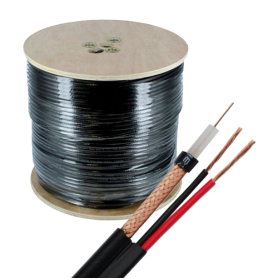 Cablu coaxial RG59 + alimentare 2x0.75, 305m, negru TSY-RG59+2X0.75-B