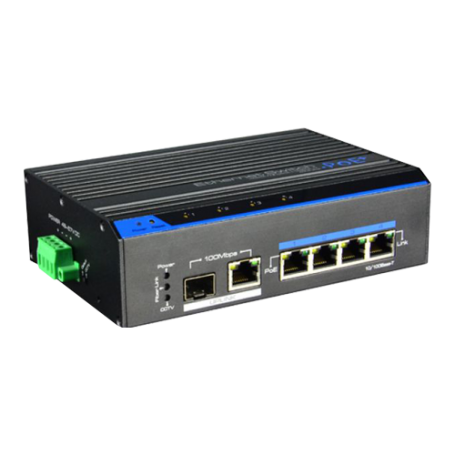 Switch 4 porturi PoE+, 1 port uplink SFP/RJ45 - UTEPO UTP7204E-POE-A1