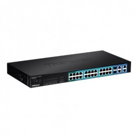 Switch 28 porturi 10/100Mbps PoE+, 20 x PoE, 4 x PoE+, 2 x Gigabit, 2 x Gigabit/SFP - TRENDnet TPE-224WS