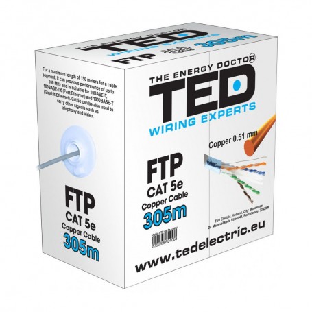 Cablu FTP cat.5e cupru integral 0.52 24AWG FLUKE PASS