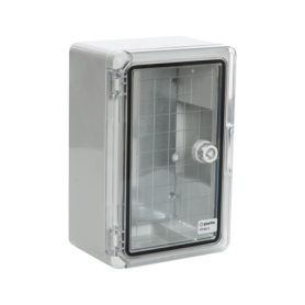 Cutie distributie IP65 din ABS gri, usa transparenta, placa metalica, 400x500x240 mm PP3017