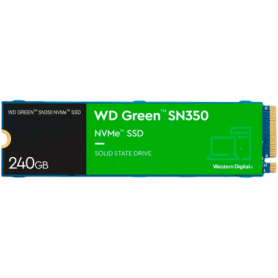 SSD WD Green SN350 240GB M.2 2280 PCIe Gen3 x3 NVMe TLC, Read/Write: 2400/900 MBps, IOPS 160K/150K, TBW: 40