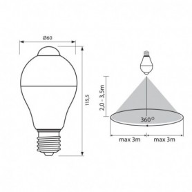 SGM LED PIR 7W E27 CL SIGMA LED