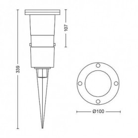 PULED SPIKE BLACK 1X5W 230V