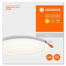DL SLIM 225MM 22W 3000K 230V WT LEDV
