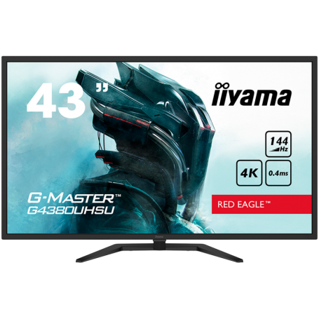 IIYAMA G4380UHSU-B1, 43" VA-panel, Pro-Gaming, G-Master Red Eagle, UHD 3840x2160@144Hz, 0,4ms (MPRT), 550cdm² HDR, FreeSync, Spe