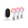 Pachet WiZ Connected cu 3 Becuri LED RGB inteligente A60, Wi-Fi, E2...