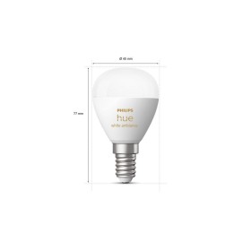 2 Becuri LED inteligente Philips Hue P45, Bluetooth, E14, 5.1W, 470...