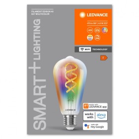 Bec LED RGB inteligent Ledvance SMART+ WiFi Filament Edison, E27, 4...
