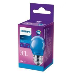 Bec LED Philips COLORED BLUE P45, E27, 3.1W (25W), lumina albastra ...