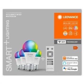 Pachet 4 Becuri LED RGB inteligente Ledvance SMART+ WiFi Classic Mu...
