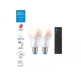 Pachet 2 Becuri LED RGB inteligente WiZ Connected Colors A60, Wi-Fi...