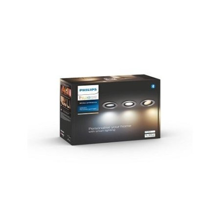 3 Spoturi LED incastrate Philips Hue Milliskin, Bluetooth, GU10, 3x...