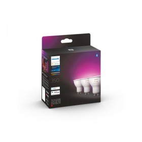 3 Becuri LED RGB inteligente Philips Hue Spot, Bluetooth, GU10, 4.3...